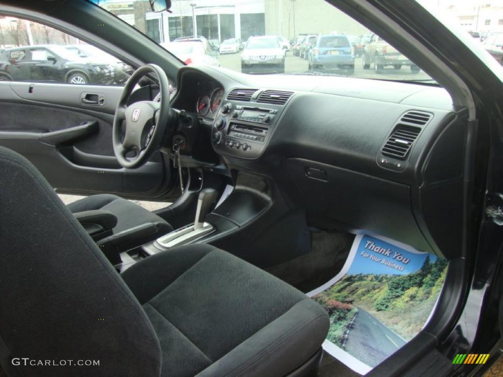 2003 Civic EX Coupe - Nighthawk Black Pearl / Black photo #20
