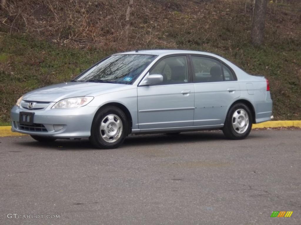 2004 Civic Hybrid Sedan - Opal Silver Blue Metallic / Gray photo #1
