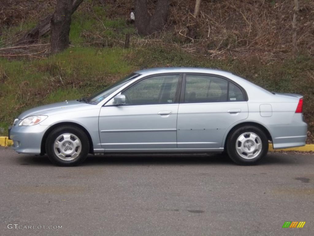 2004 Civic Hybrid Sedan - Opal Silver Blue Metallic / Gray photo #2