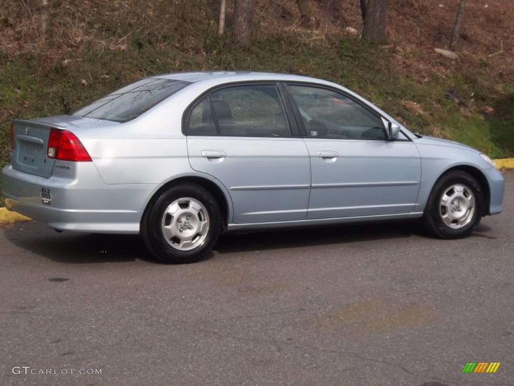 2004 Civic Hybrid Sedan - Opal Silver Blue Metallic / Gray photo #6