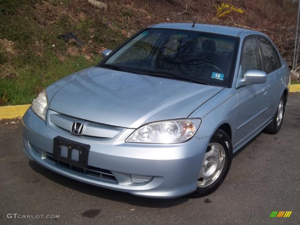 2004 Civic Hybrid Sedan - Opal Silver Blue Metallic / Gray photo #27