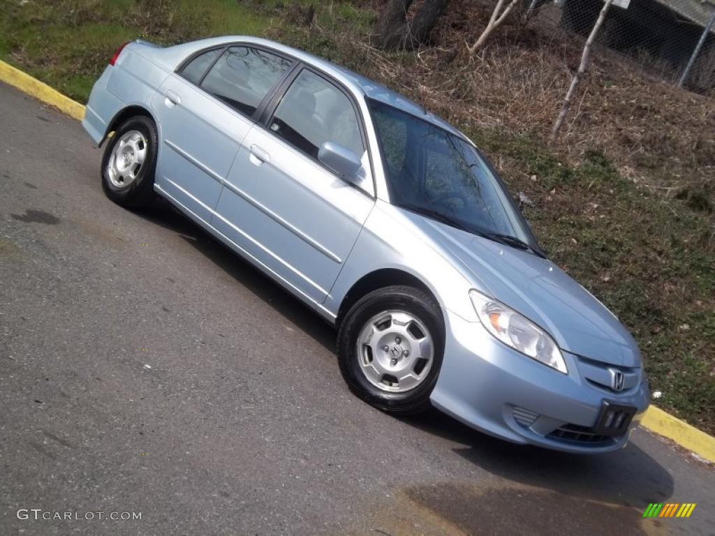 2004 Civic Hybrid Sedan - Opal Silver Blue Metallic / Gray photo #28