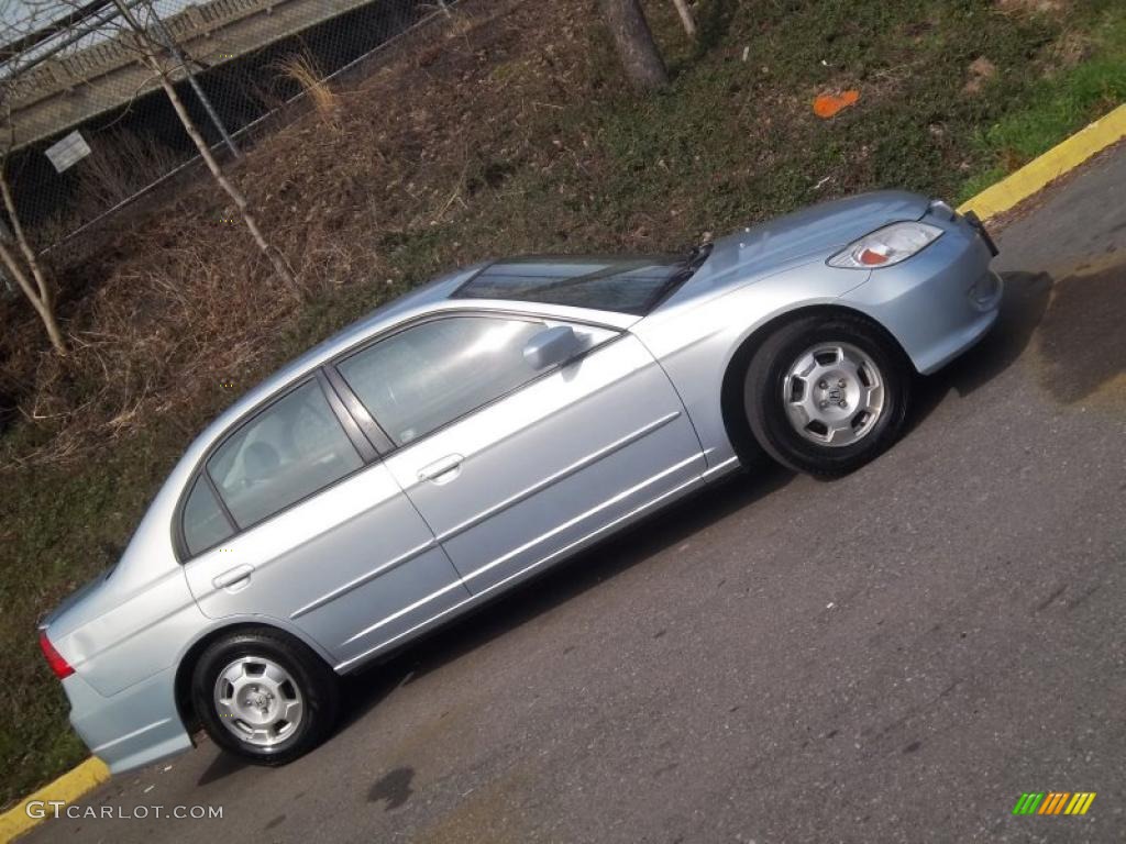 2004 Civic Hybrid Sedan - Opal Silver Blue Metallic / Gray photo #29
