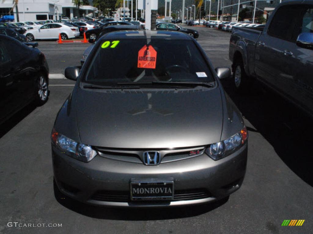 2007 Civic Si Coupe - Galaxy Gray Metallic / Black photo #25