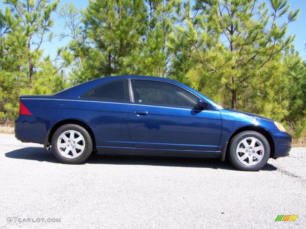 2003 Civic EX Coupe - Eternal Blue Pearl / Ivory photo #10