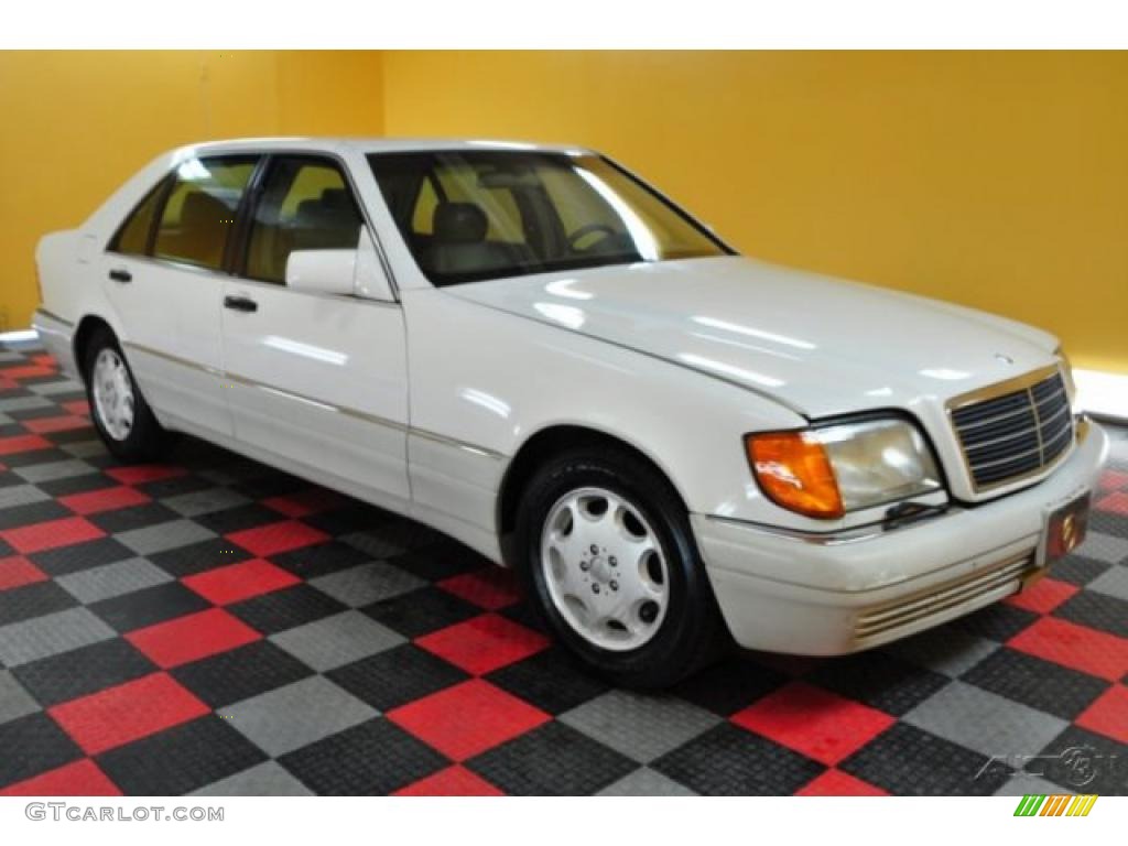 1995 S 420 Sedan - Polar White / Beige photo #1