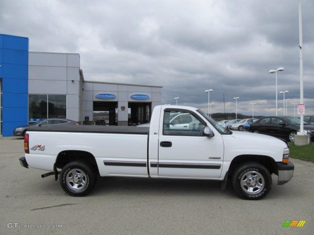 2001 Silverado 1500 LS Regular Cab 4x4 - Summit White / Tan photo #11