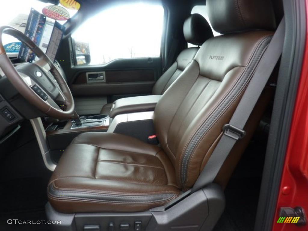 2010 F150 Platinum SuperCrew 4x4 - Red Candy Metallic / Sienna Brown Leather/Black photo #8