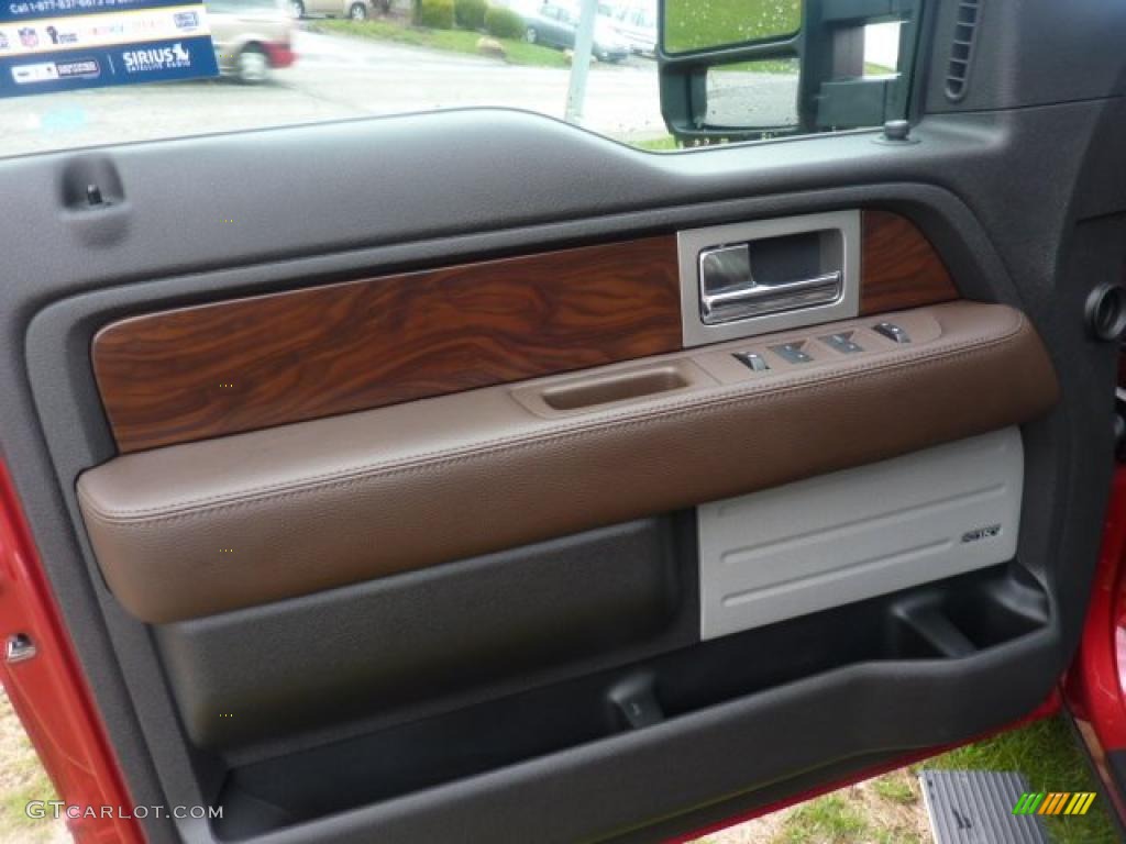 2010 F150 Platinum SuperCrew 4x4 - Red Candy Metallic / Sienna Brown Leather/Black photo #11