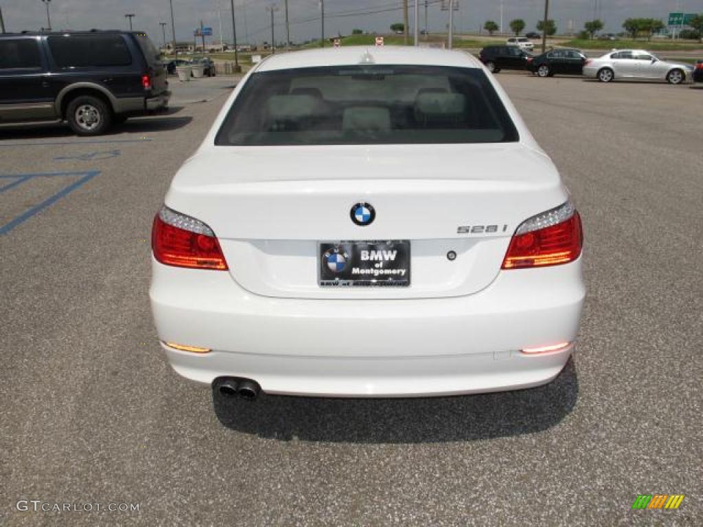 2008 5 Series 528i Sedan - Alpine White / Beige photo #5