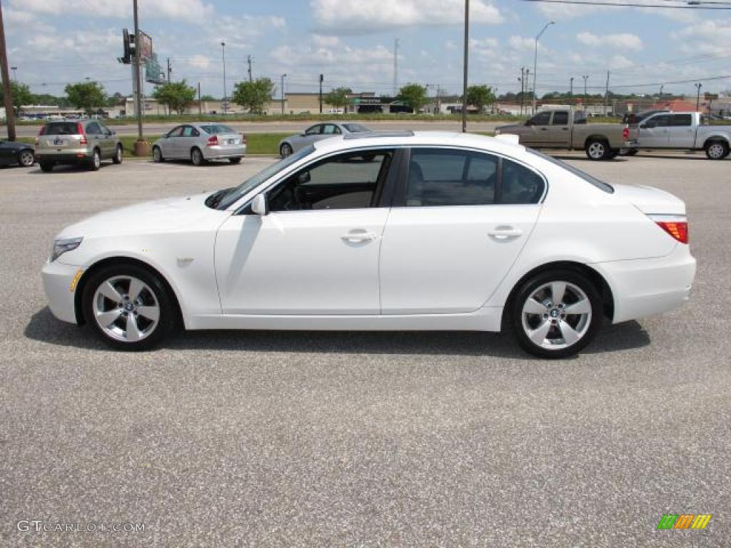 2008 5 Series 528i Sedan - Alpine White / Beige photo #7