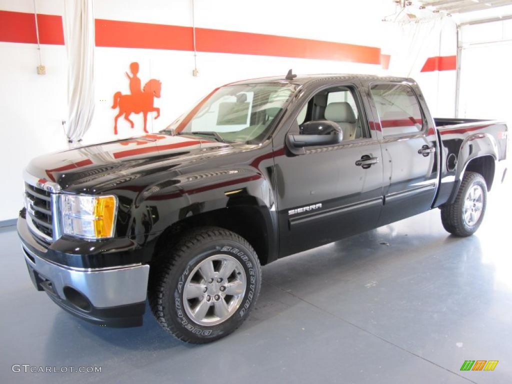 2011 Sierra 1500 SLT Crew Cab 4x4 - Onyx Black / Dark Titanium/Light Titanium photo #1