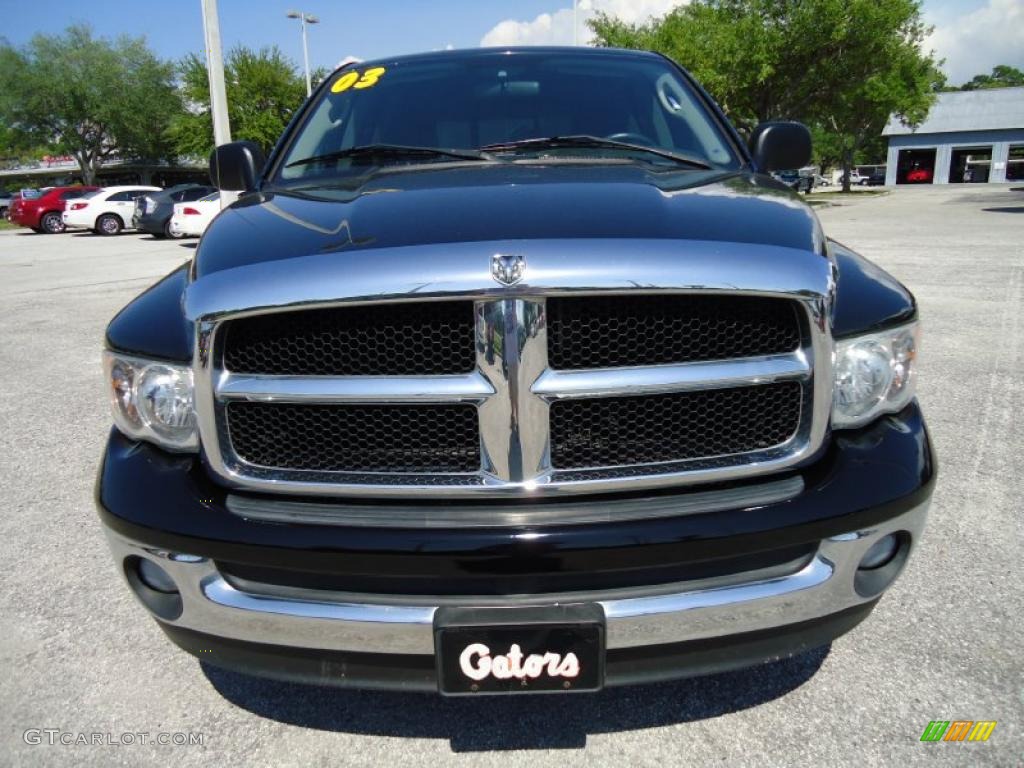 2003 Ram 1500 SLT Quad Cab - Black / Dark Slate Gray photo #20