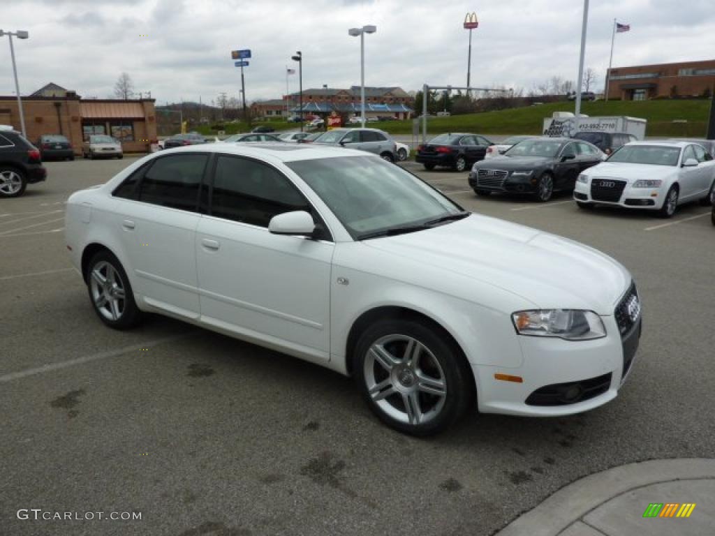 2008 A4 2.0T quattro S-Line Sedan - Ibis White / Beige photo #7