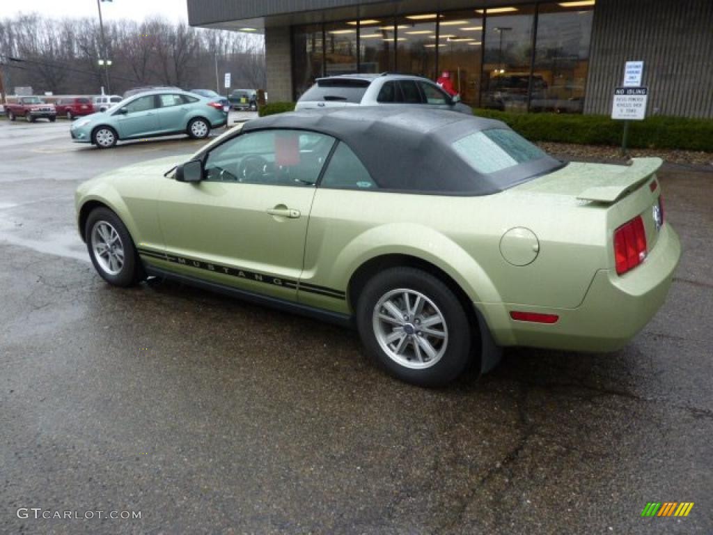 2005 Mustang V6 Premium Convertible - Legend Lime Metallic / Dark Charcoal photo #2