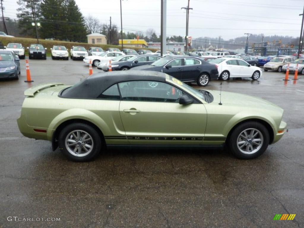 2005 Mustang V6 Premium Convertible - Legend Lime Metallic / Dark Charcoal photo #5