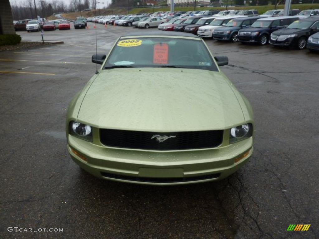 2005 Mustang V6 Premium Convertible - Legend Lime Metallic / Dark Charcoal photo #7