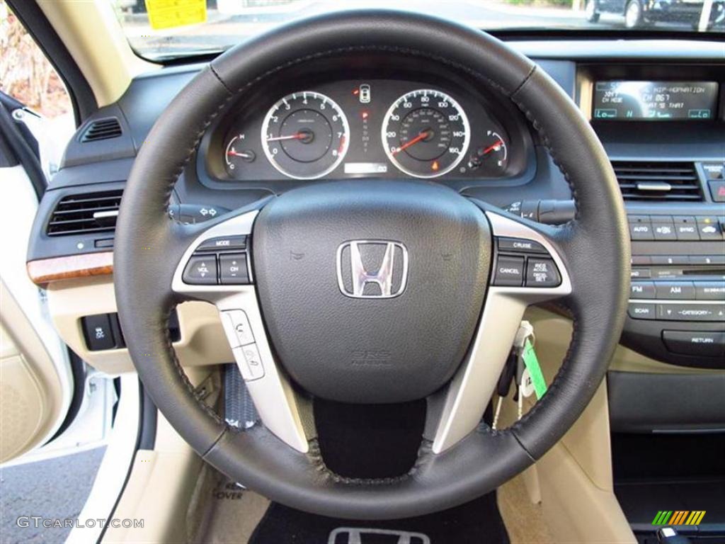 2011 Honda Accord EX-L Sedan Ivory Steering Wheel Photo #47610497