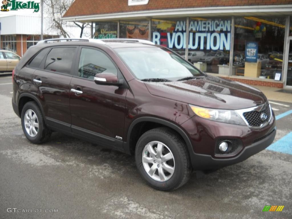 2011 Sorento LX AWD - Dark Cherry / Black photo #1