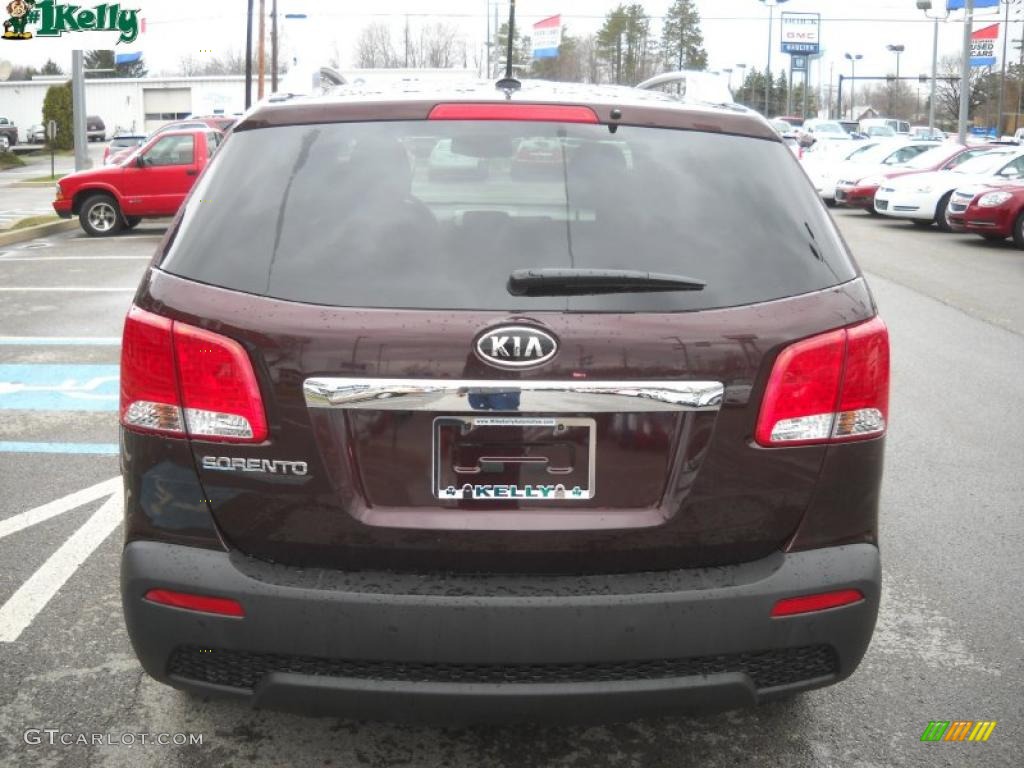 2011 Sorento LX AWD - Dark Cherry / Black photo #4