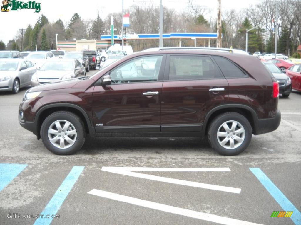 2011 Sorento LX AWD - Dark Cherry / Black photo #6