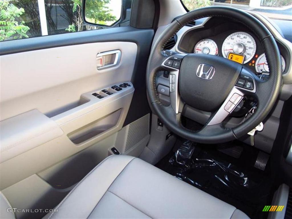 2011 Honda Pilot EX-L Gray Steering Wheel Photo #47611346