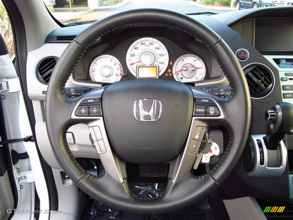 2011 Honda Pilot EX-L Gray Steering Wheel Photo #47611427