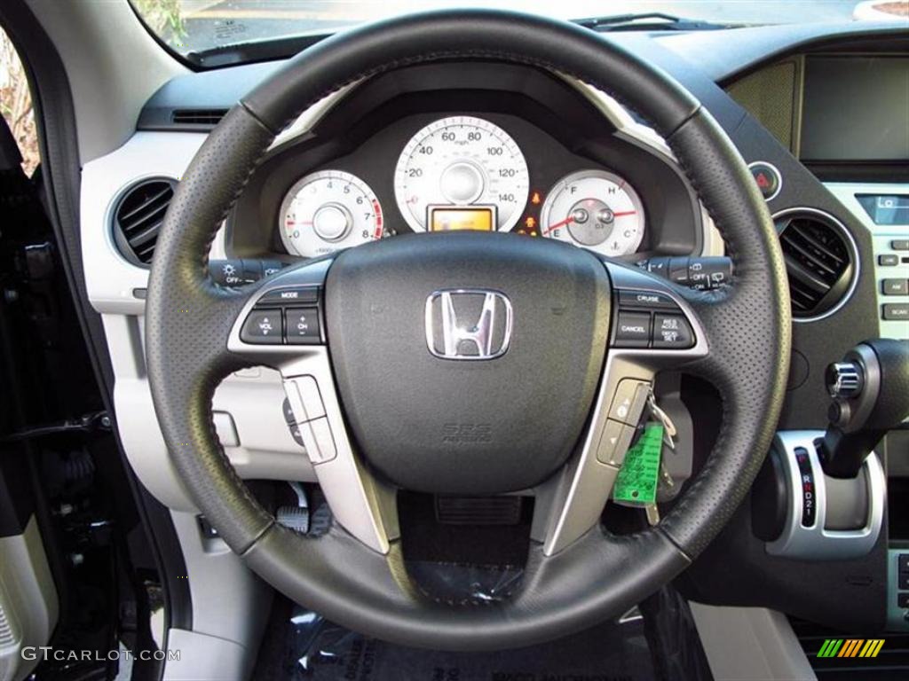 2011 Honda Pilot EX-L Gray Steering Wheel Photo #47611739