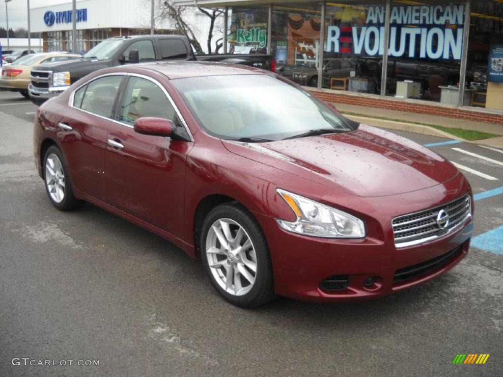 2010 Maxima 3.5 S - Tuscan Sun Red / Caffe Latte photo #1