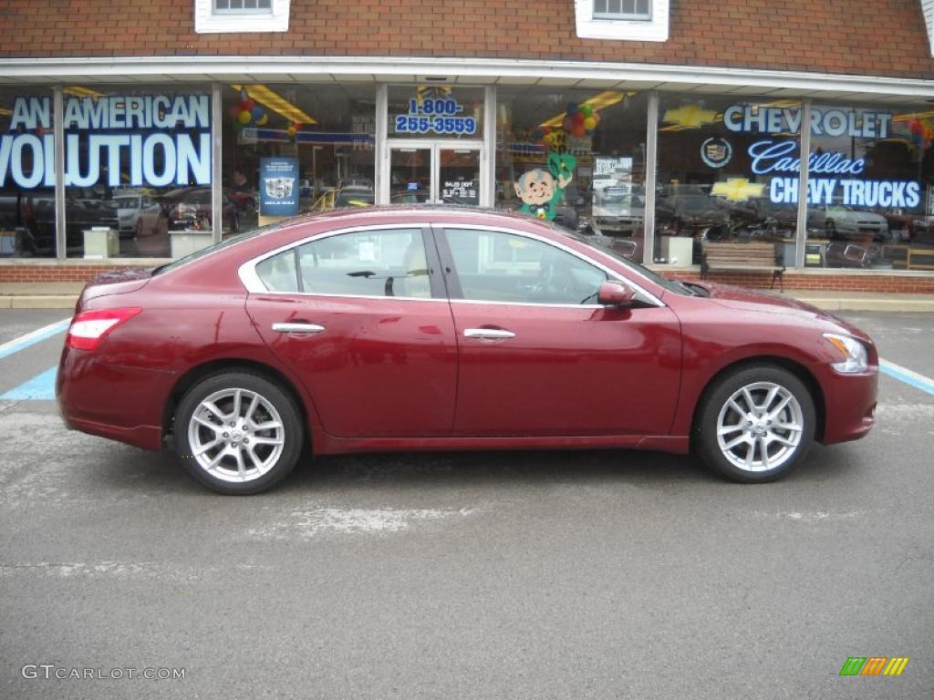 2010 Maxima 3.5 S - Tuscan Sun Red / Caffe Latte photo #2