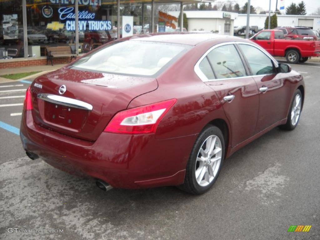 2010 Maxima 3.5 S - Tuscan Sun Red / Caffe Latte photo #3
