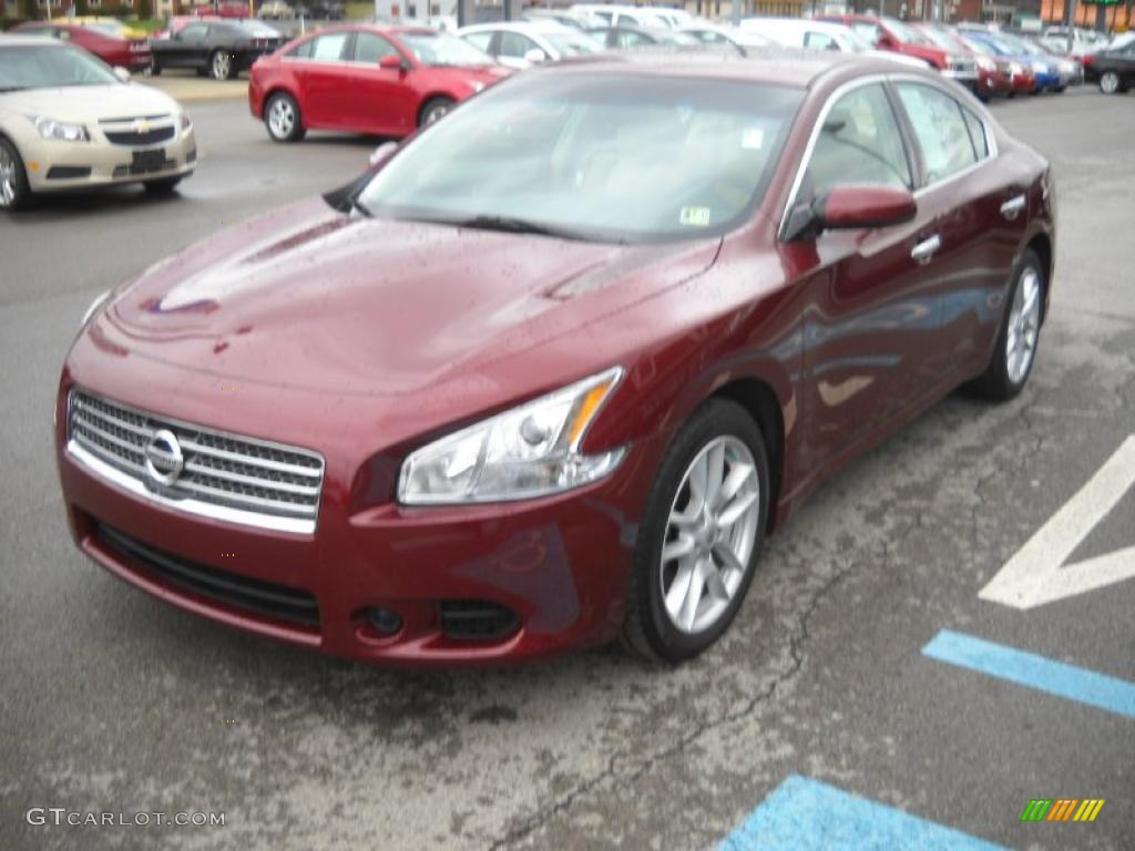 2010 Maxima 3.5 S - Tuscan Sun Red / Caffe Latte photo #7