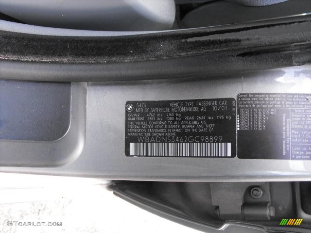 2002 BMW 5 Series 540i Sedan Info Tag Photo #47613326