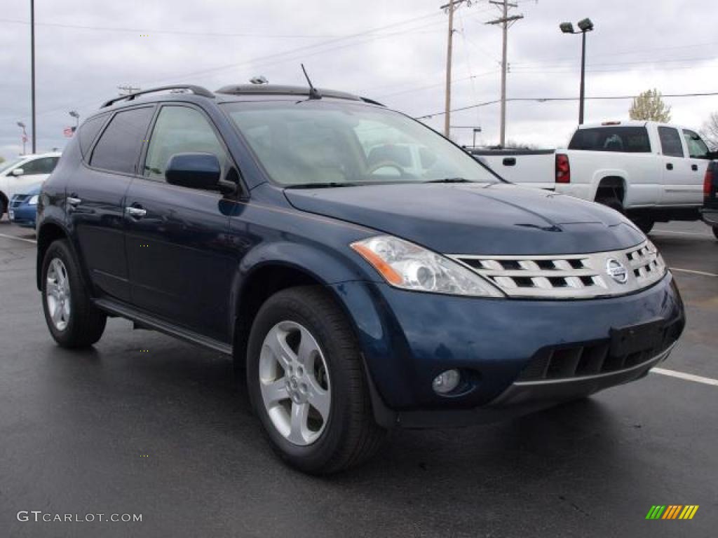 2005 Murano SL AWD - Midnight Blue Pearl / Cafe Latte photo #2