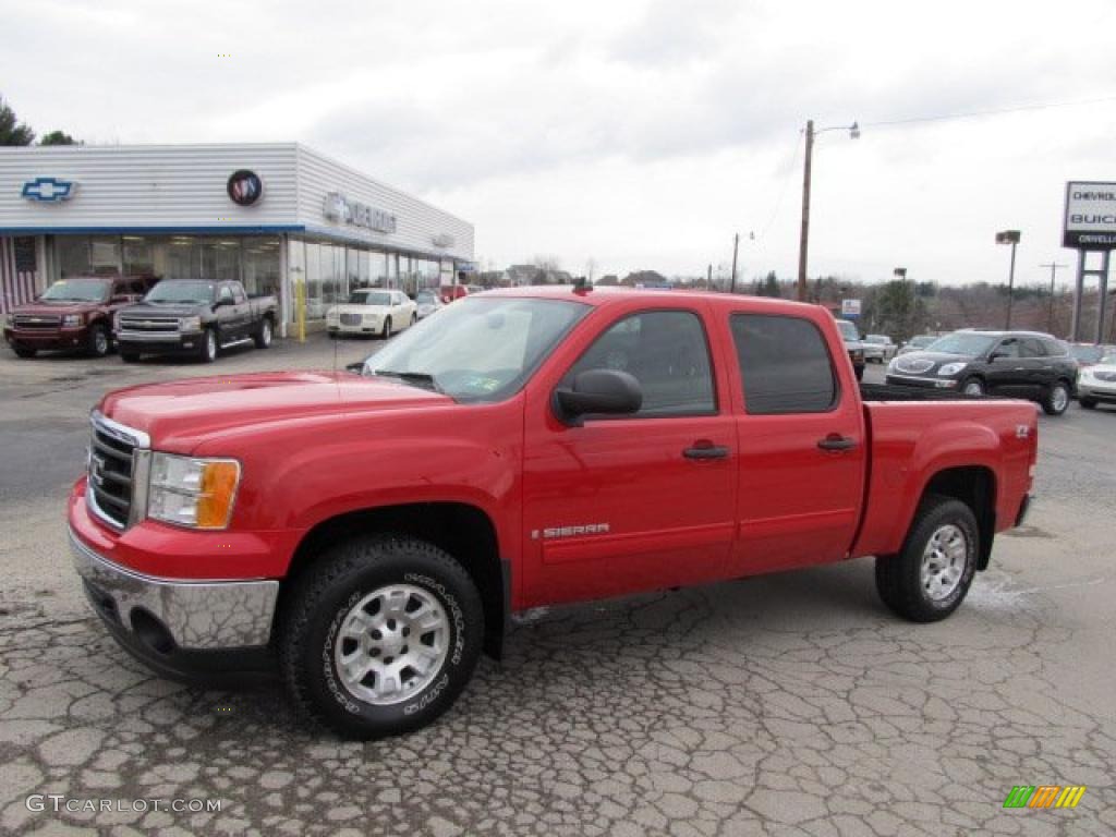 2008 Sierra 1500 SLE Crew Cab 4x4 - Fire Red / Ebony photo #1