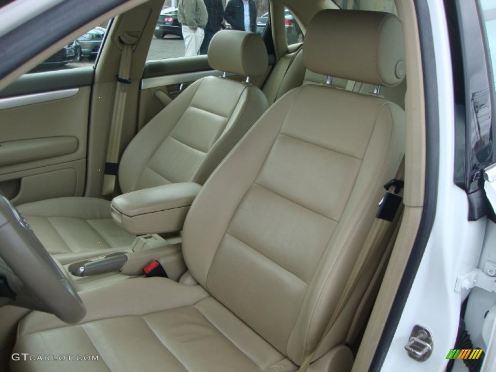 2008 A4 2.0T S-Line Sedan - Ibis White / Beige photo #8