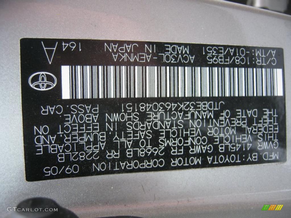 2006 Camry Color Code 1C8 for Lunar Mist Metallic Photo #47616257