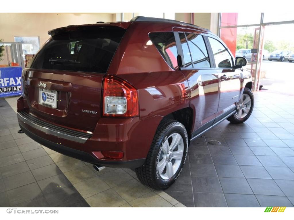 2011 Compass 2.4 Limited 4x4 - Deep Cherry Red Crystal Pearl / Dark Slate Gray/Light Pebble Beige photo #6