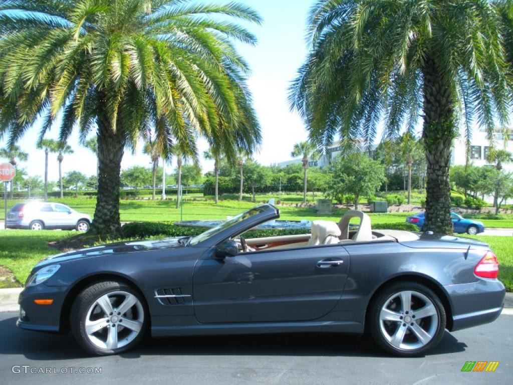 Steel Grey Metallic 2009 Mercedes-Benz SL 550 Roadster Exterior Photo #47618489