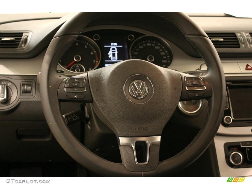 2011 Volkswagen CC Sport Black Steering Wheel Photo #47619185