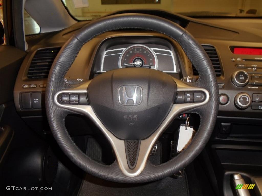 2008 Honda Civic Si Sedan Black Steering Wheel Photo #47620691