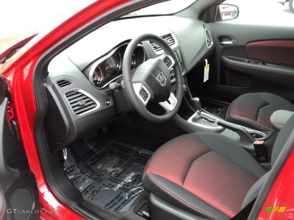 Black/Red Interior 2011 Dodge Avenger Mainstreet Photo #47622089