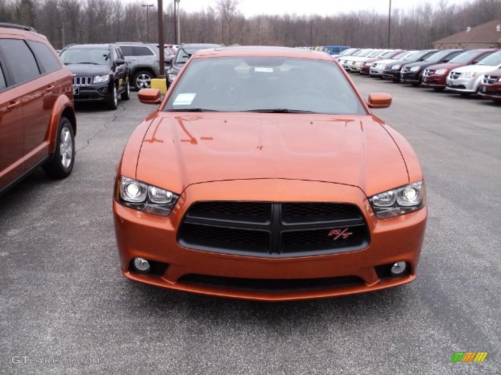 Toxic Orange Pearl 2011 Dodge Charger R/T Road & Track Exterior Photo #47623595