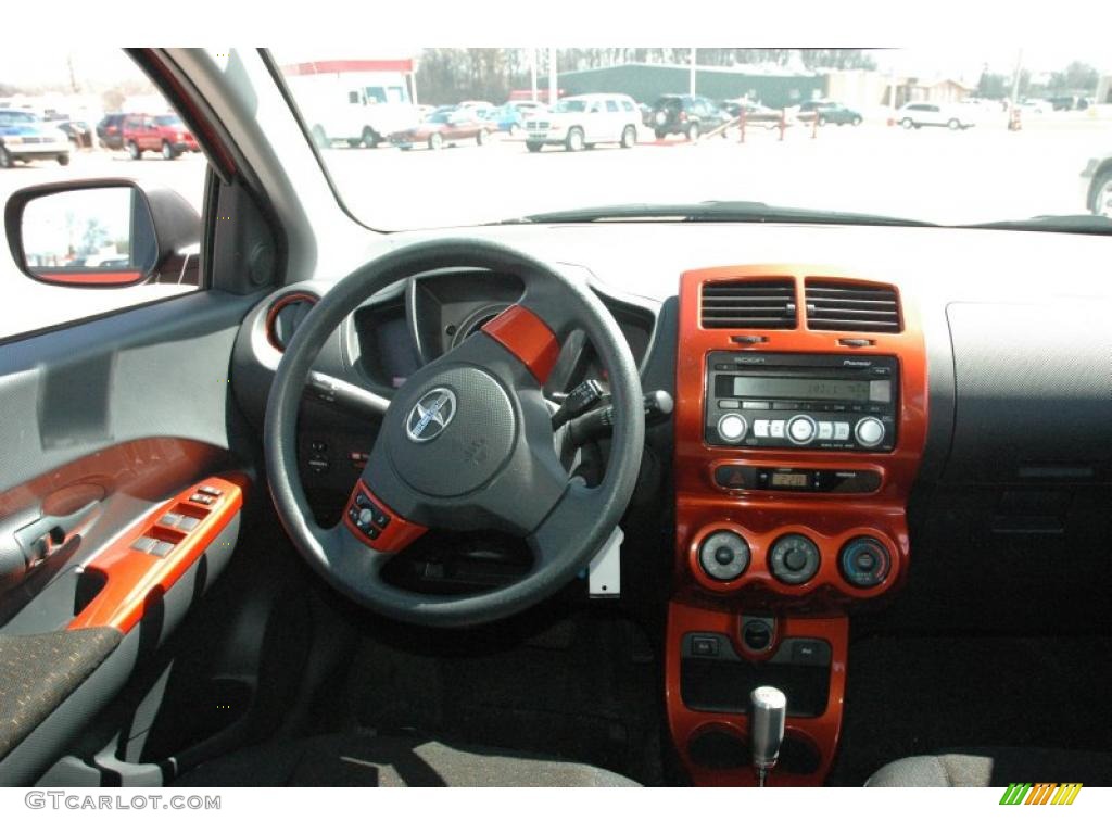 2008 Scion xD Release Series 1.0 Charcoal Gray/Lava Orange Dashboard Photo #47624249