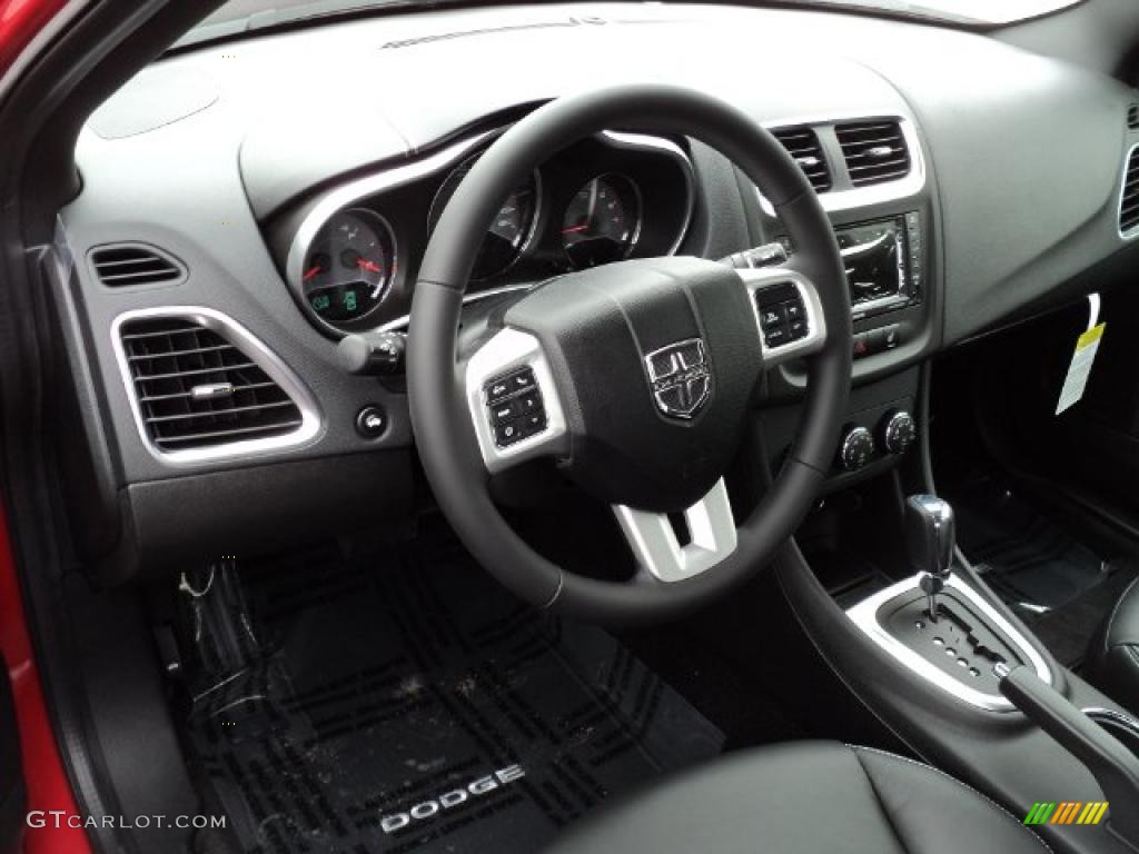 2011 Dodge Avenger Lux Black Steering Wheel Photo #47624588