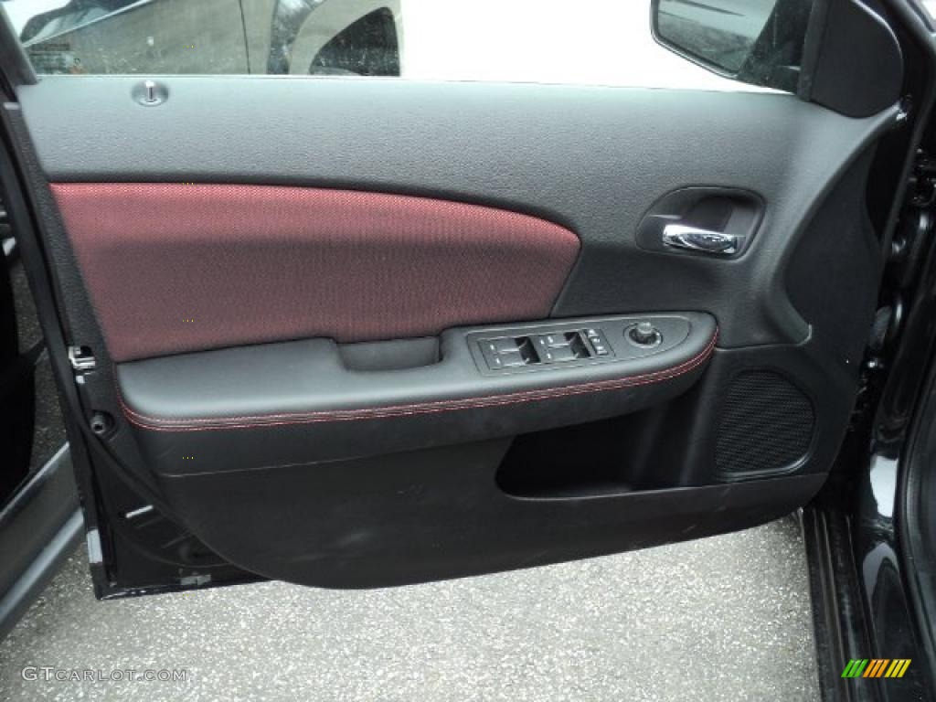 2011 Dodge Avenger Mainstreet Black/Red Door Panel Photo #47625758