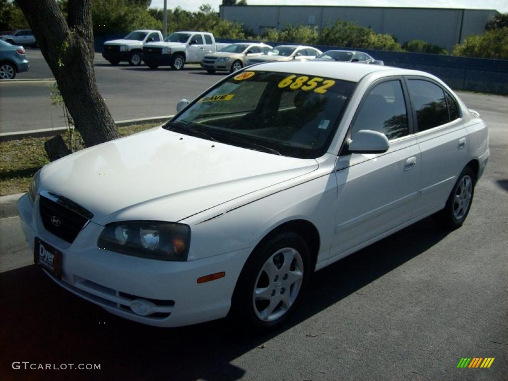 2004 Elantra GLS Sedan - Nordic White / Gray photo #1