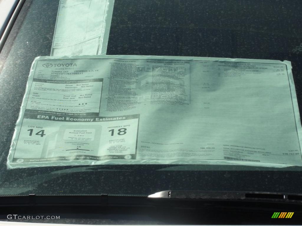 2011 Toyota Tundra TRD CrewMax Window Sticker Photo #47630990