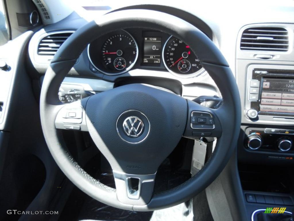 2011 Volkswagen Golf 2 Door TDI Titan Black Steering Wheel Photo #47631068