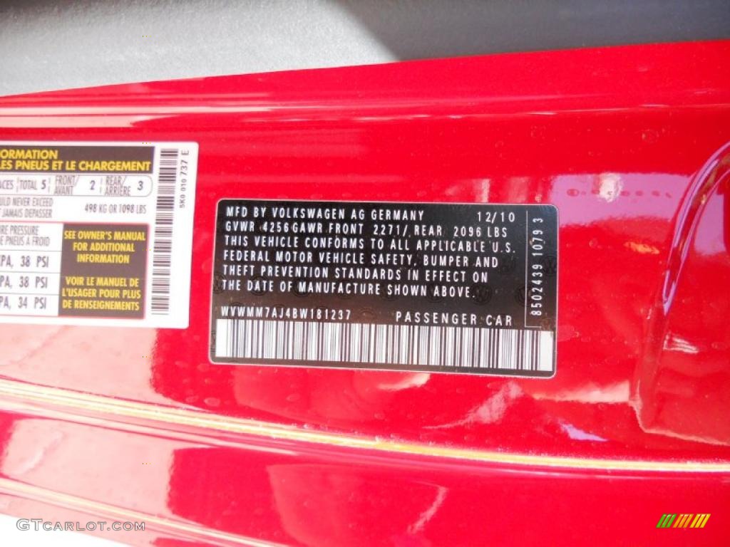2011 Volkswagen Golf 2 Door TDI Info Tag Photos